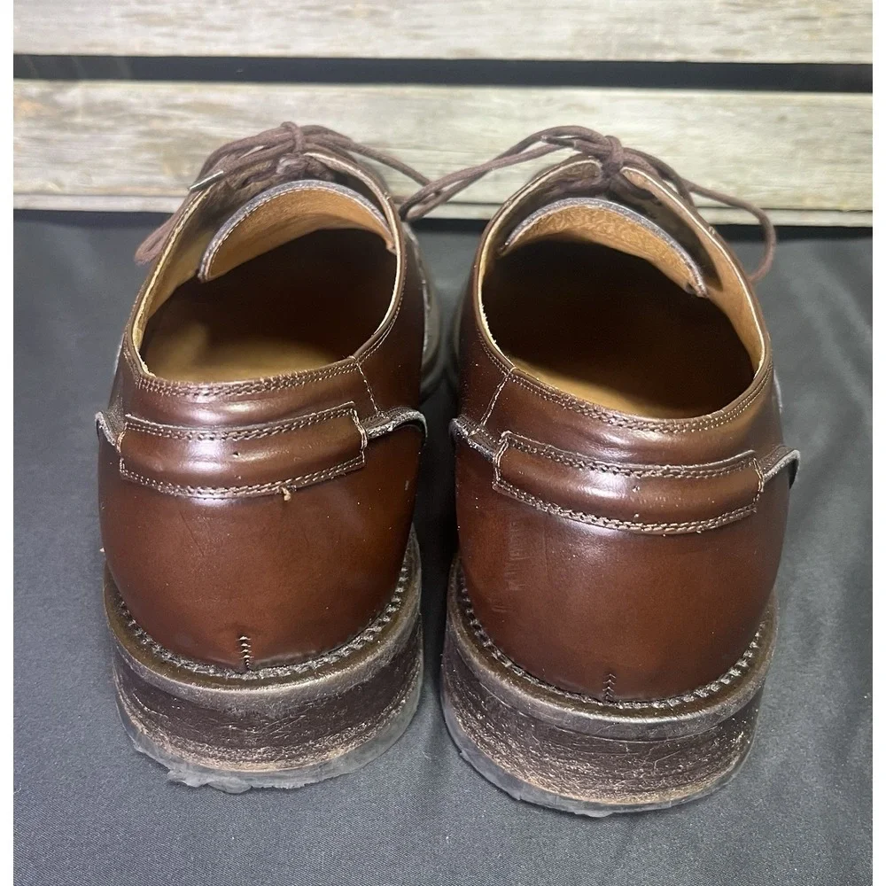 Bacco Bucci Brown Leather Lace Up Shoes 11.5 D Made In‎ Italy 6501
